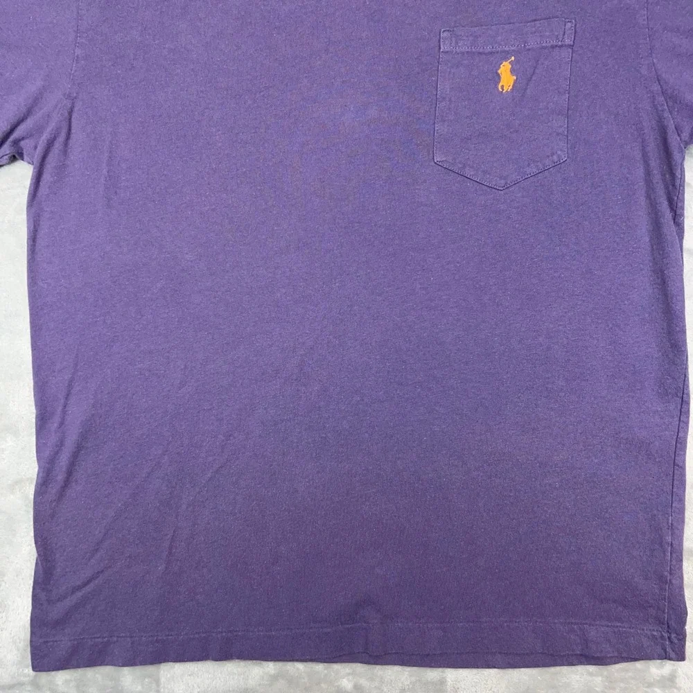 POLO‎ RALPH LAUREN T-Shirt Mens Small Purple Pocket Short Sleeve Preppy Pony Tee